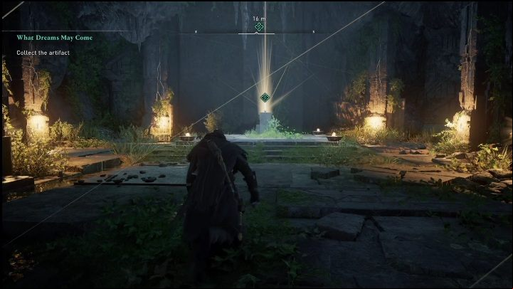 To complete this quest you must reach the artifact - AC Valhalla Crossover Stories: What Dreams May Come - Main missions - Assassins Creed Valhalla Guide and Walkthrough