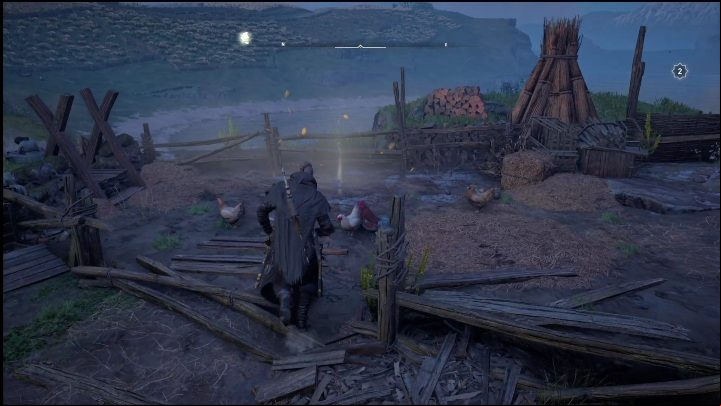 End: The design will stop at the chicken coop, you should easily close on it - AC Valhalla Crossover Stories: Flaying Papers - Isle of Skye - locations - Secrets and Collectibles - Assassins Creed Valhalla Guide and Walkthrough