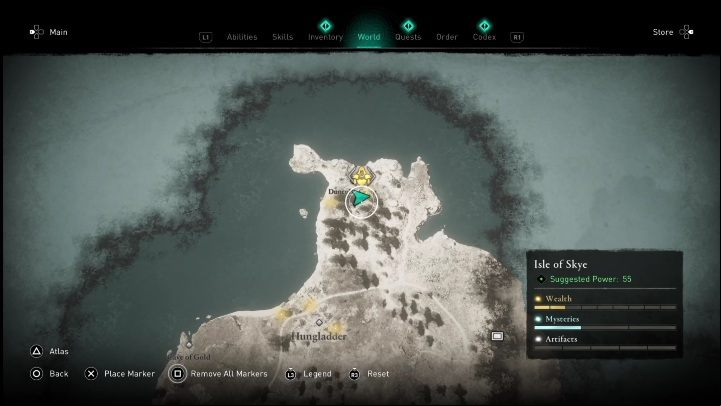 You will find this chest in the northern part of the map, going up from Hungladder - AC Valhalla Crossover Stories: Gear Chests in Isle of Skye - locations - Secrets and Collectibles - Assassins Creed Valhalla Guide and Walkthrough