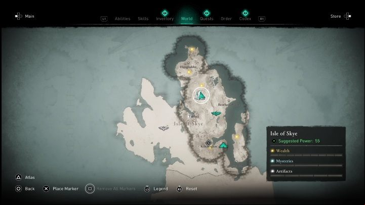 Location: The northern part of the Isle of Skye - AC Valhalla Crossover Stories: Standing Stones in Isle of Skye - locations - Secrets and Collectibles - Assassins Creed Valhalla Guide and Walkthrough