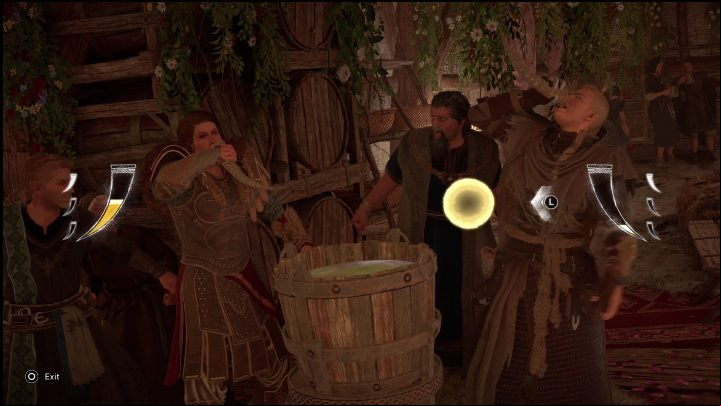 You will begin your celebration with a drinking contest - AC Valhalla Crossover Stories: One Last Sleepless Night - Main missions - Assassins Creed Valhalla Guide and Walkthrough