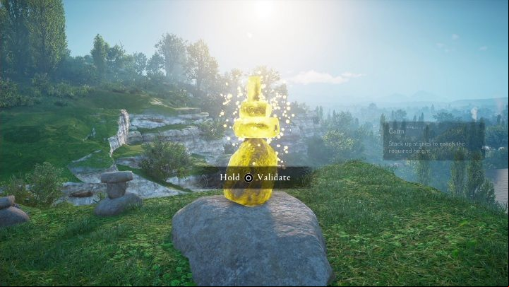You have to arrange the stones so that they stay upright, this is the only way to reach the designated height - AC Valhalla Siege of Paris: Cairn, Amienois - secrets, locations - Amienois - Assassins Creed Valhalla Guide and Walkthrough