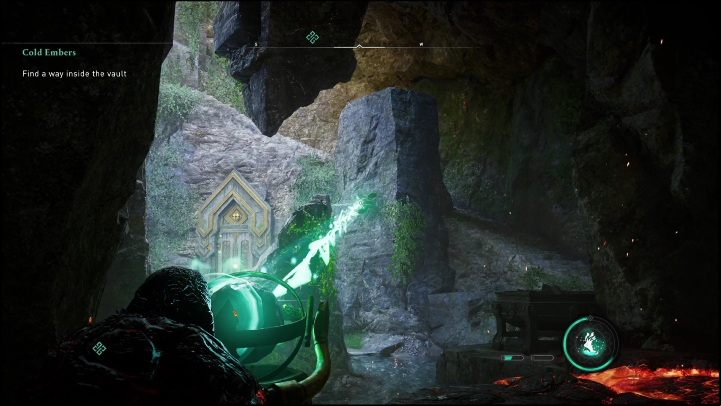 Once inside the vault area, you will notice that its doors are locked - AC Valhalla Dawn of Ragnarok: Cold Embers - Walkthrough - Assassins Creed Valhalla Guide and Walkthrough