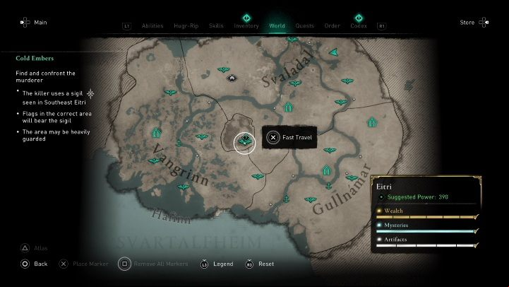 After investigating all the traces, it's time to move on to Eitri - AC Valhalla Dawn of Ragnarok: Cold Embers - Walkthrough - Assassins Creed Valhalla Guide and Walkthrough