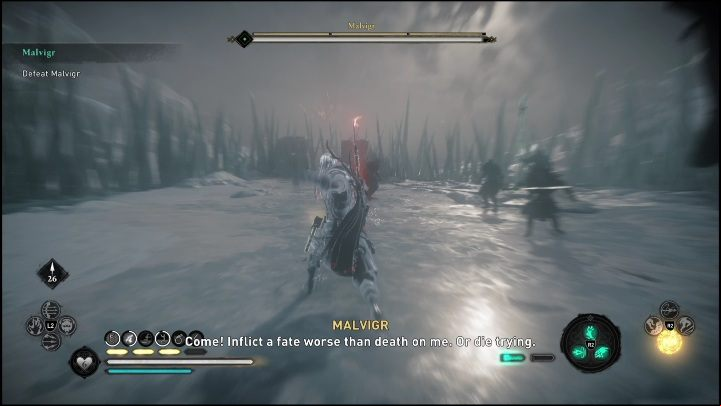 Malvigr will appear in the arena along with several opponents - AC Valhalla Dawn of Ragnarok: Malvigr - Walkthrough - Assassins Creed Valhalla Guide and Walkthrough