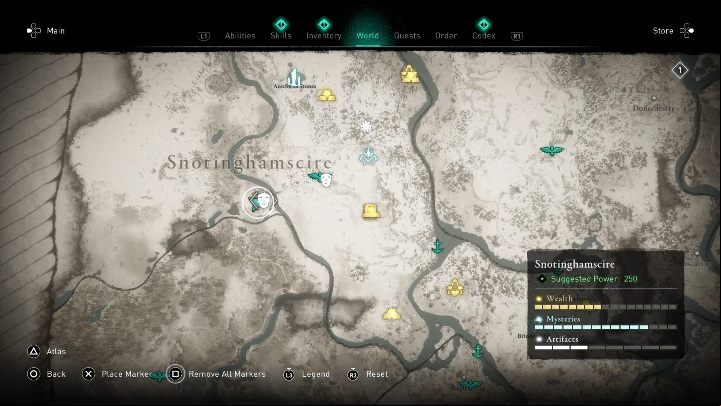 You will find the mask in the south, right next to the synchronization point - Assassins Creed Valhalla: Roman Artifact - Snotinghamscire, secrets, locations - Snotinghamscire - Assassins Creed Valhalla Guide and Walkthrough