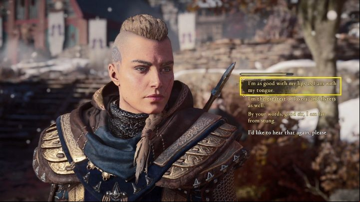 The next answer is number 1 – this time you will say that talking isn't the only thing you are good at - Assassins Creed Valhalla: Flyting - Snotinghamscire secrets, locations - Snotinghamscire - Assassins Creed Valhalla Guide and Walkthrough