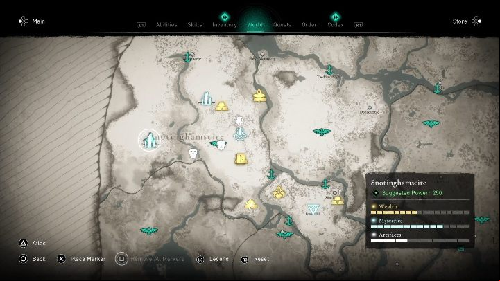 You will find the stones in the southwestern part of the region - Assassins Creed Valhalla: Standing Stones - Snotinghamscire, secrets, locations - Snotinghamscire - Assassins Creed Valhalla Guide and Walkthrough
