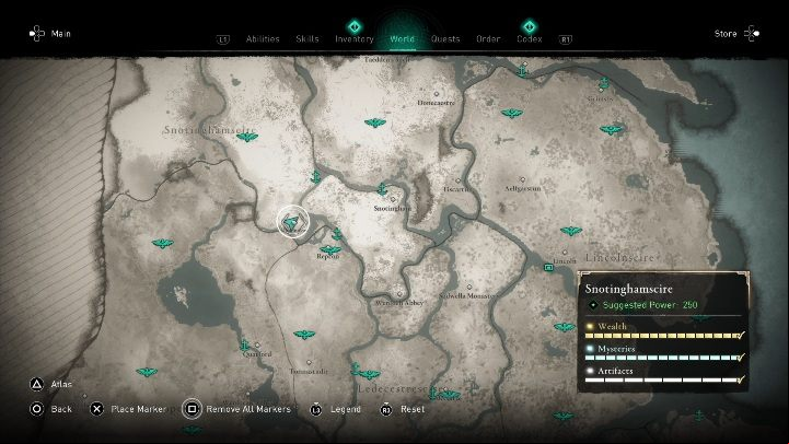 The schematic can be found in the southern part of the location - in Minniglow - Assassins Creed Valhalla: Treasure Hoard Map - Snotinghamscire locations - Snotinghamscire - Assassins Creed Valhalla Guide and Walkthrough
