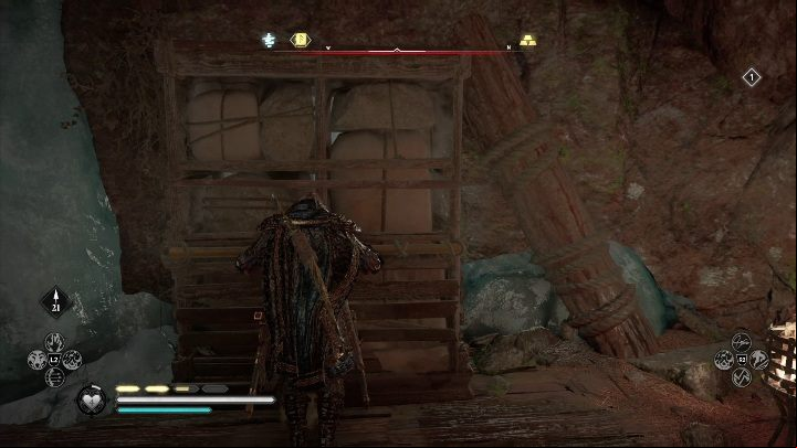 The age leading to the further part of the location is hidden behind the shelf - Assassins Creed Valhalla: Abilities - Snotinghamscire secrets, locations - Snotinghamscire - Assassins Creed Valhalla Guide and Walkthrough