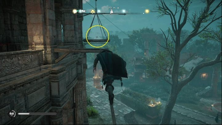 End: on a wooden scaffolding, on the other side of the building - Assassins Creed Valhalla: Flying paper - Lunden secrets, locations - Lunden - Assassins Creed Valhalla Guide and Walkthrough