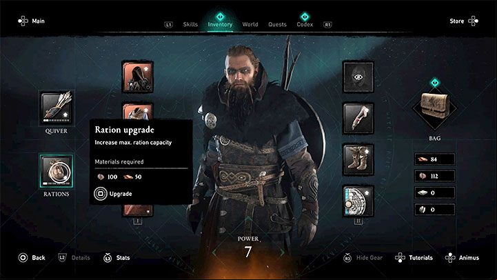 In the game, you can spend crafting materials to improve your inventory - AC Valhalla: Tips and tricks - Basics - Assassins Creed Valhalla Guide and Walkthrough