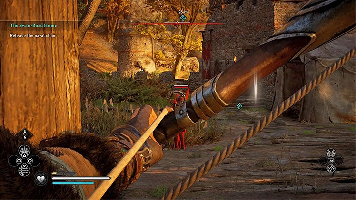Another good way of quietly getting rid of enemies is to use the bow - Assassins Creed Valhalla: Sneaking - Basics - Assassins Creed Valhalla Guide and Walkthrough