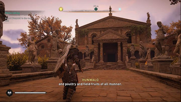 Use side paths to reach the town hall, when you are in the vicinity, jump on the roof, and jump right in front of the door to avoid the attention of the elite guards standing in front of the main entrance - Assassins Creed Valhalla: Homecoming - Lincolnscire - Assassins Creed Valhalla Guide and Walkthrough