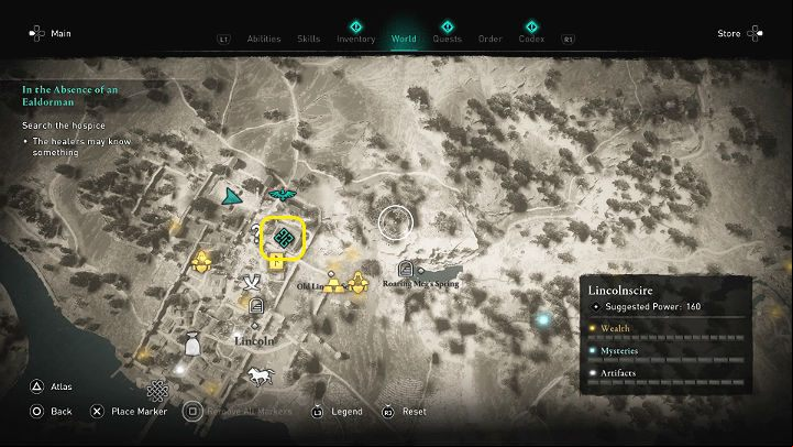It is time to look around inside the shelter where Hundbeorth has been treated and see if the local medicine knows anything more about his disappearance - Assassins Creed Valhalla: In the absence of the Ealdorman - Lincolnscire - Assassins Creed Valhalla Guide and Walkthrough