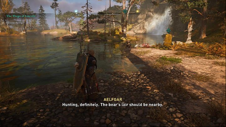 At the place where the hunt is to take place, you will meet Grim, a Norman warrior who came there at the explicit request of Aelfgar - Assassins Creed Valhalla: The Thegn of Lincoln - Lincolnscire - Assassins Creed Valhalla Guide and Walkthrough