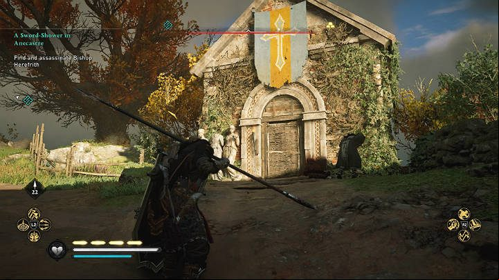 If you want you can also enter the chapel through an underground ageway - Assassins Creed Valhalla: A Sword-Shower in Anecastre - Lincolnscire - Assassins Creed Valhalla Guide and Walkthrough