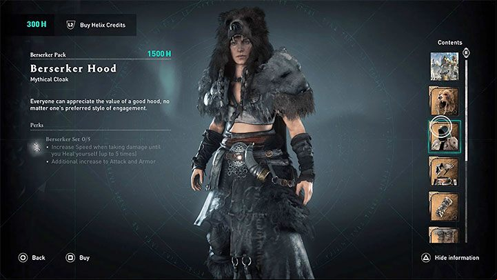 Cost: 1500 Helix Credits in the store - Assassins Creed Valhalla: Pack / berserkers kit - Appendix - Assassins Creed Valhalla Guide and Walkthrough