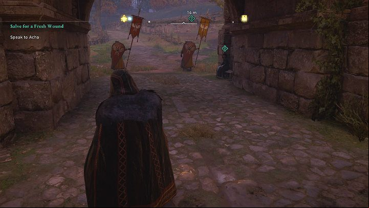 You'll Acha meet in Lincoln, at the northern gate - Assassins Creed Valhalla: Salve for a Fresh Wound - Lincolnscire - Assassins Creed Valhalla Guide and Walkthrough