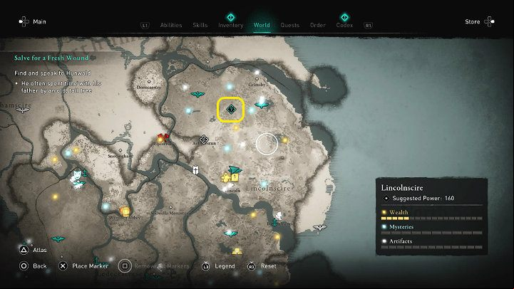 Acha saw Hunwald take the old Roman route to the north, to a place where he often stayed with his father - Assassins Creed Valhalla: Salve for a Fresh Wound - Lincolnscire - Assassins Creed Valhalla Guide and Walkthrough