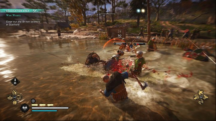 Then go to the river and help in the fight with the rest of Rhodri's soldiers - Assassins Creed Valhalla: War Weary - Sciropescire - Assassins Creed Valhalla Guide and Walkthrough