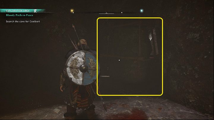 Move the stone blocking a age in the wall on the right and enter the next cavern - Assassins Creed Valhalla: Bloody Path to Peace - Sciropescire - Assassins Creed Valhalla Guide and Walkthrough