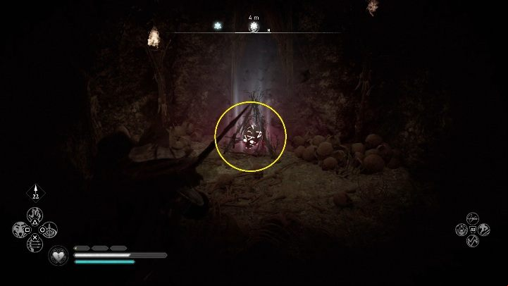 Location of the totem: to get to the totem enter the cave and smash the rocks that block your way - Assassins Creed Valhalla: Cursed symbol - Oxenefordscire secrets, locations - Oxenefordscire - Assassins Creed Valhalla Guide and Walkthrough