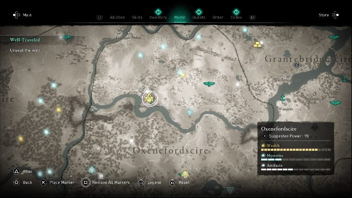 You will find this chest in the northern part of the region - Assassins Creed Valhalla: Gear - Oxenefordscire secrets, locations - Oxenefordscire - Assassins Creed Valhalla Guide and Walkthrough