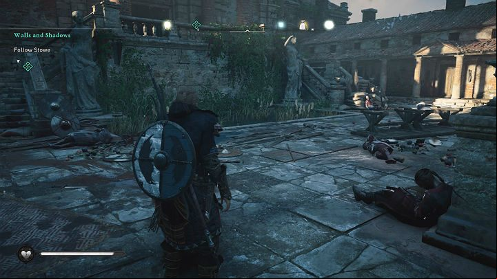 When you get there, you will notice signs of a fight - Assassins Creed Valhalla: Walls and Shadows - Lunden - Assassins Creed Valhalla Guide and Walkthrough