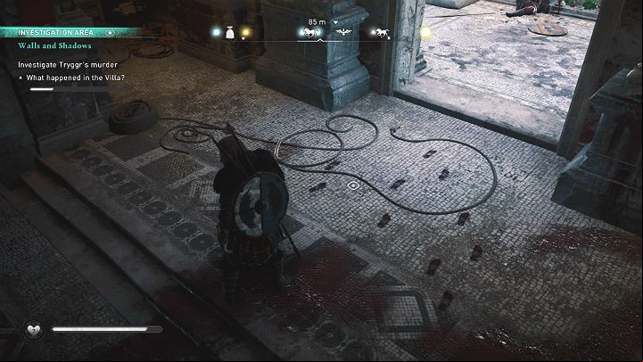 The second clue is the footprints in front of the entrance to the property - Assassins Creed Valhalla: Walls and Shadows - Lunden - Assassins Creed Valhalla Guide and Walkthrough