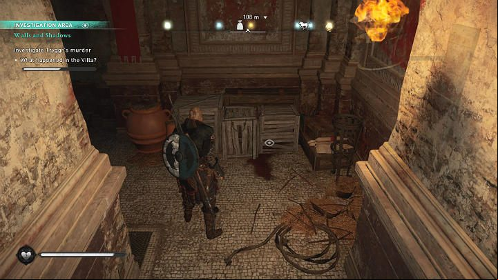 The third clue, barber's tools, can be found after breaking wooden crates in the corner of the room - Assassins Creed Valhalla: Walls and Shadows - Lunden - Assassins Creed Valhalla Guide and Walkthrough