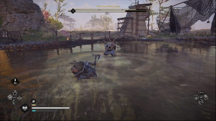 Your opponent uses two spears so he can block your attacks very easily - Assassins Creed Valhalla: Lost Drengr - East Anglia secrets, locations - East Anglia - Assassins Creed Valhalla Guide and Walkthrough