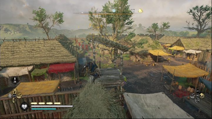 End: The paper will stop on one of the buildings, right next to the wall - AC Valhalla Wrath of the Druids: Flaying Paper - Connacht secrets, location - Connacht - Assassins Creed Valhalla Guide and Walkthrough