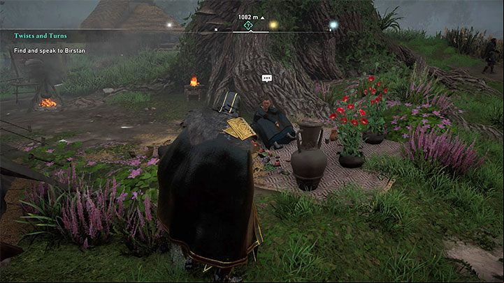 You will find Estrid sitting on a blanket in the camp, next to a big tree - Assassins Creed Valhalla: Estrid - romance - Romances - Assassins Creed Valhalla Guide and Walkthrough