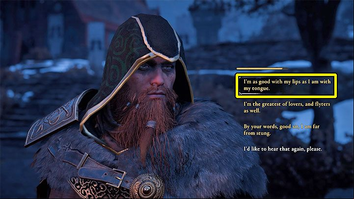 Next, select the first dialog option - Assassins Creed Valhalla: Stigr the Amorous - romance - Romances - Assassins Creed Valhalla Guide and Walkthrough