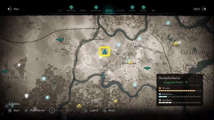 In the place marked in the above screenshot, you will find a brick crypt - Assassins Creed Valhalla: The Anchoress - Oxenefordscire - Assassins Creed Valhalla Guide and Walkthrough
