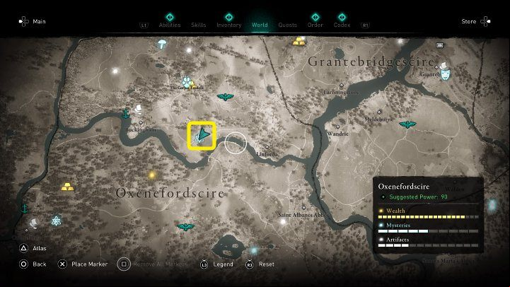 You will notice a burning hut at the location marked in the image above - Assassins Creed Valhalla: A Dogs Rescue - Oxenefordscire - Assassins Creed Valhalla Guide and Walkthrough