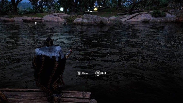 The story seems to be quite a stretch, but if you agree to help, you will have to catch 3 fish (you can't kill them with a bow) - Assassins Creed Valhalla: Fishing Lesson - Oxenefordscire - Assassins Creed Valhalla Guide and Walkthrough