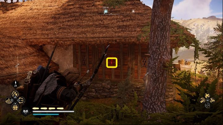 Next, stand at the spot shown in the image above and smash the lock of the next door - Assassins Creed Valhalla: Bewitched - Sciropescire - Assassins Creed Valhalla Guide and Walkthrough