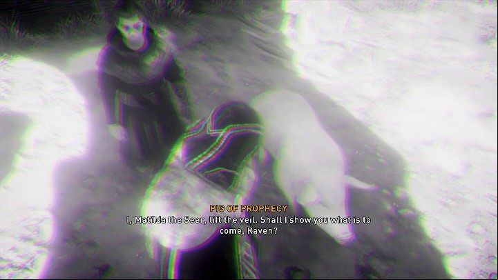 To get the answers from the pig, one must first drink - Assassins Creed Valhalla: Pig of Prophecy - Cent - Assassins Creed Valhalla Guide and Walkthrough