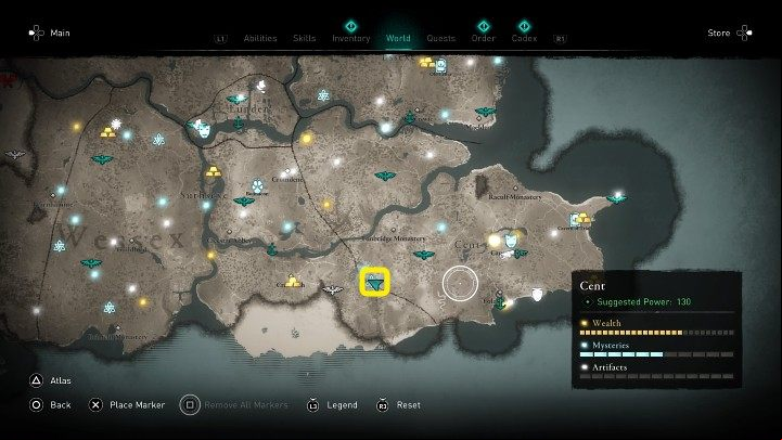 At the location marked in the image above, you will meet a child who is trying to ward off bees - Assassins Creed Valhalla: Winifred - Cent - Assassins Creed Valhalla Guide and Walkthrough