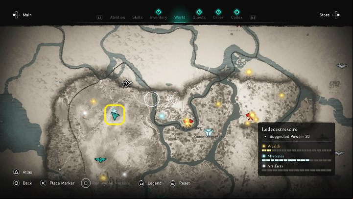 In the place marked in the picture above, you will meet a man who sells potions for various ailments - Assassins Creed Valhalla: Skal to Your Wealth - Ledecestrescire - Assassins Creed Valhalla Guide and Walkthrough