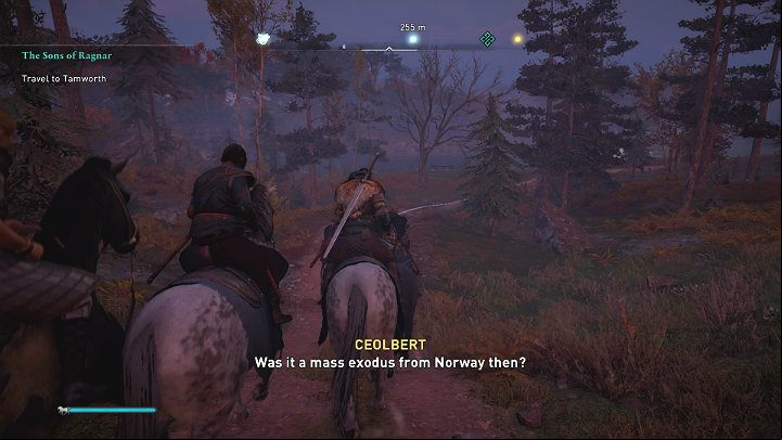 The journey will take a few minutes so it is best to decide to follow the main road - Assassins Creed Valhalla: The Sons of Ragnar - Ledecestrescire - Assassins Creed Valhalla Guide and Walkthrough