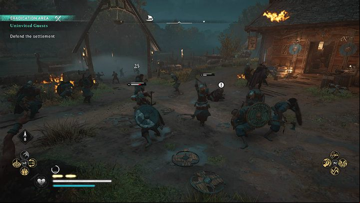 Run out of house and eliminate all targets - Assassins Creed Valhalla: Uninvited Guests - Ravensthorpe - Assassins Creed Valhalla Guide and Walkthrough