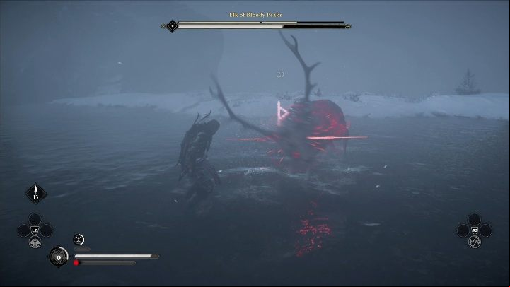 Elk's two main attacks are kicking with its hind legs and charging at the hero with antlers - Assassins Creed Valhalla: Legendary animal - Rygjafylke secrets, locations - Rygjafylke - Assassins Creed Valhalla Guide and Walkthrough
