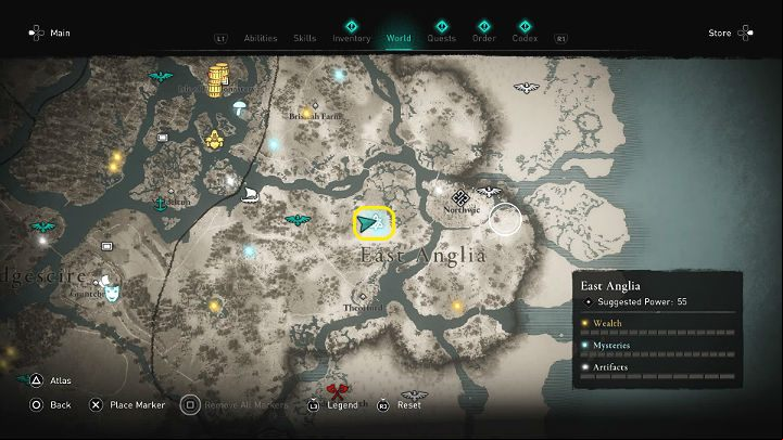 In the place marked in the picture above, you will meet a group of children - Assassins Creed Valhalla: Hide and Hunt - East Anglia - Assassins Creed Valhalla Guide and Walkthrough
