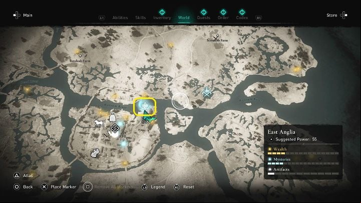 Go to the place marked in the picture above and you will meet a girl named Asta - Assassins Creed Valhalla: The Wayward - East Anglia - Assassins Creed Valhalla Guide and Walkthrough
