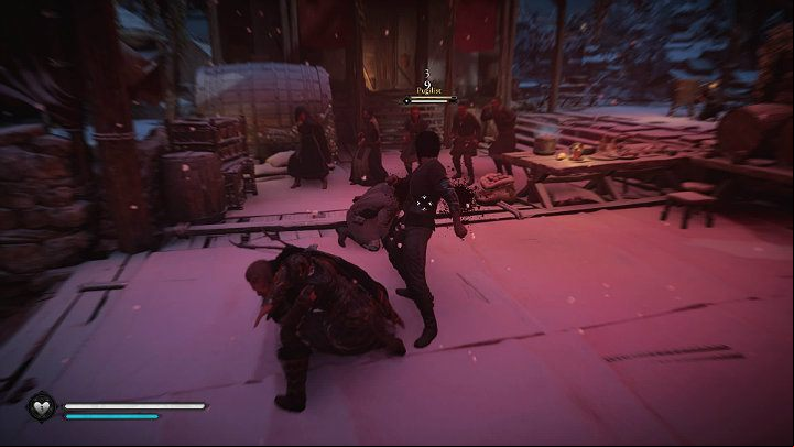 You will find Hjorra accompanied by Ljufvin in front of the tavern - Assassins Creed Valhalla: This Son of Jorvik - Eurvicscire - Assassins Creed Valhalla Guide and Walkthrough
