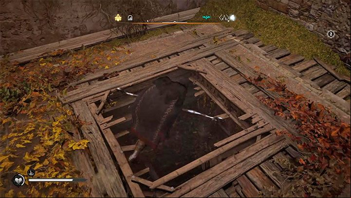 Look around near the marker, behind the hanging cargo shown in picture 1 - Assassins Creed Valhalla: Ledecestre - Ratae Assassin Bureau - Hidden Ones Bureau - Assassins Creed Valhalla Guide and Walkthrough
