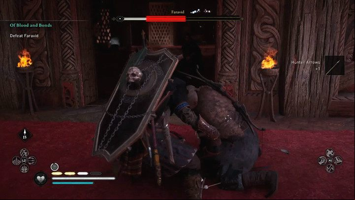 This opens the way for a powerful attack that will immediately deplete the boss' health bar by about 1/3 - Assassins Creed Valhalla: Faravid boss fight - how to win? - Bosses - Assassins Creed Valhalla Guide and Walkthrough